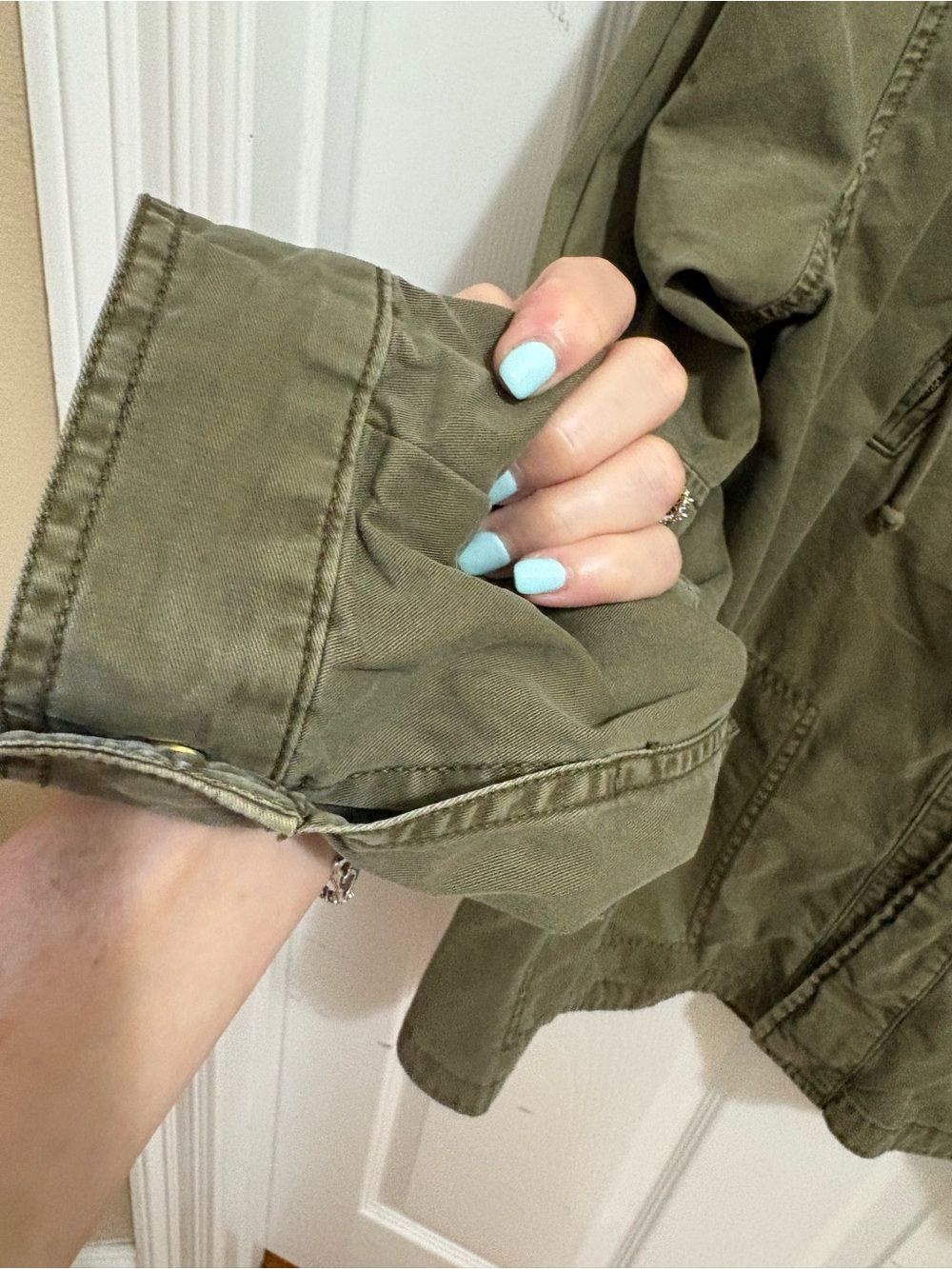 American Eagle Outfitters Olive Utility Hooded Jacket - Picture 6 of 8
